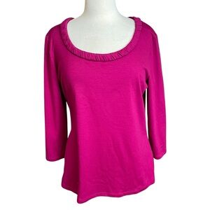 Lafayette 148 scoop neck top with 3/4 sleeves XL